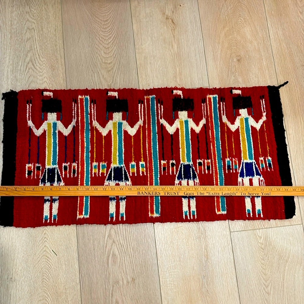 Wool woven piece 34.5 x 16.25” use as a wall hanging, table topper, pillow, …..